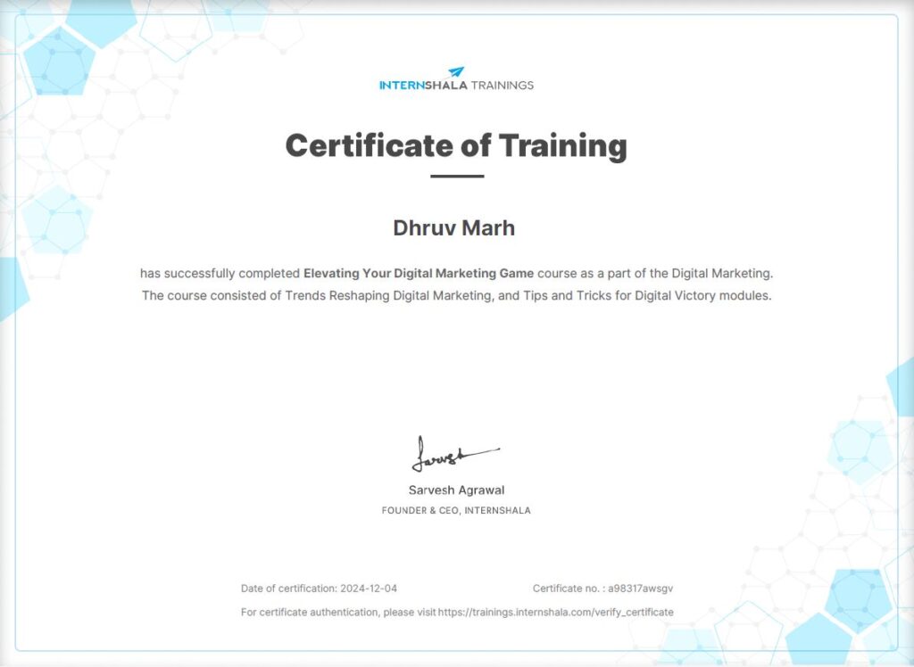 Digital Marketing Certification